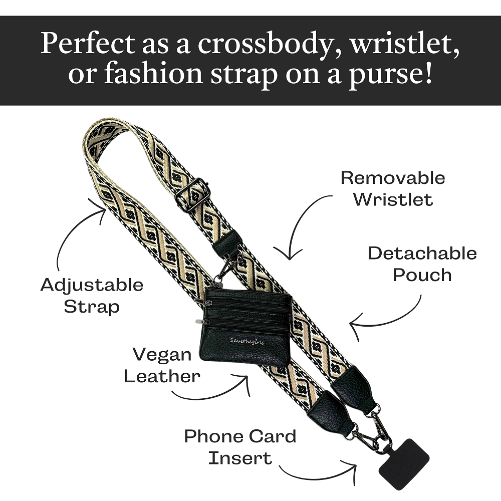 Clip & Go Strap w/Zippered Pouch XOXO