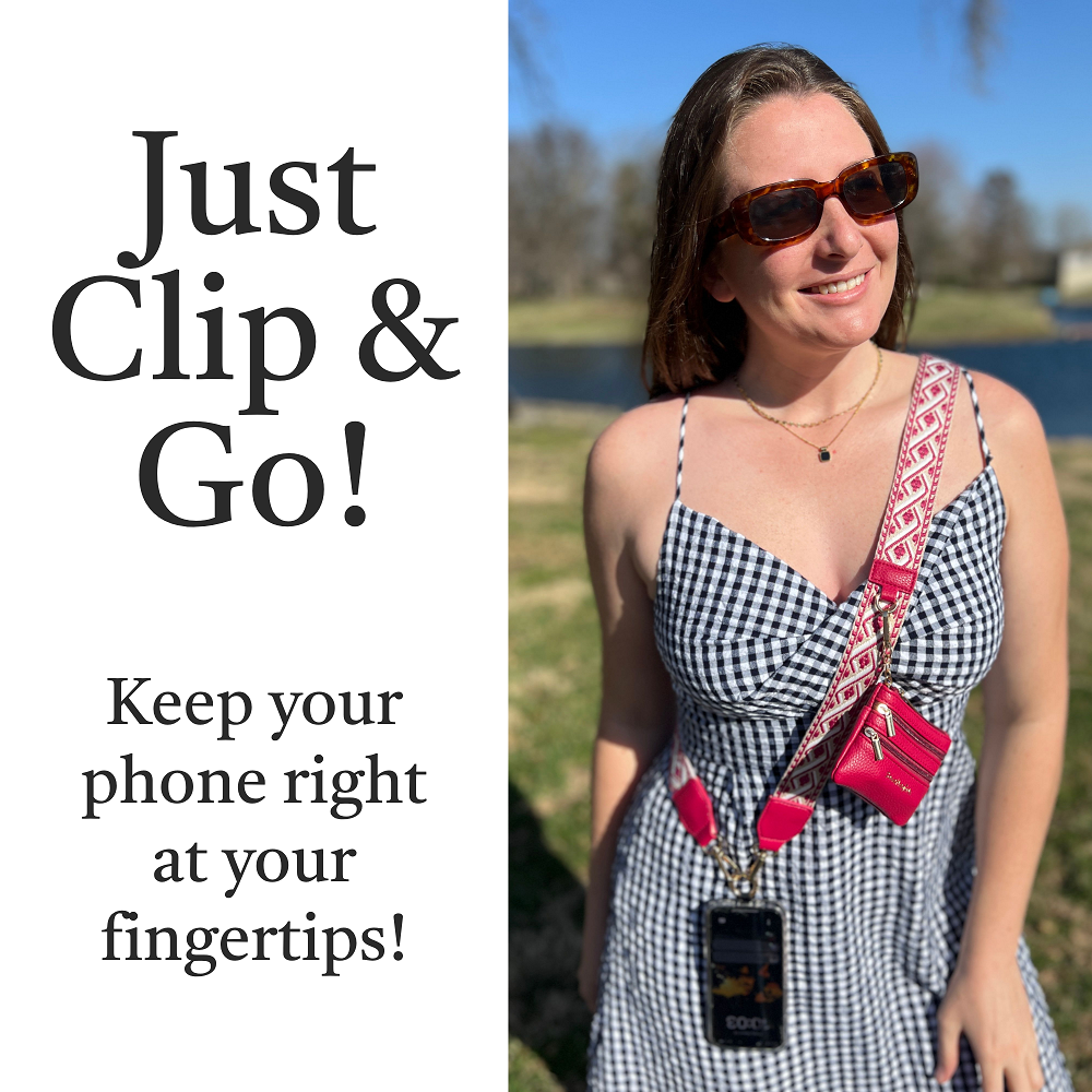 Clip & Go Strap w/Zippered Pouch XOXO