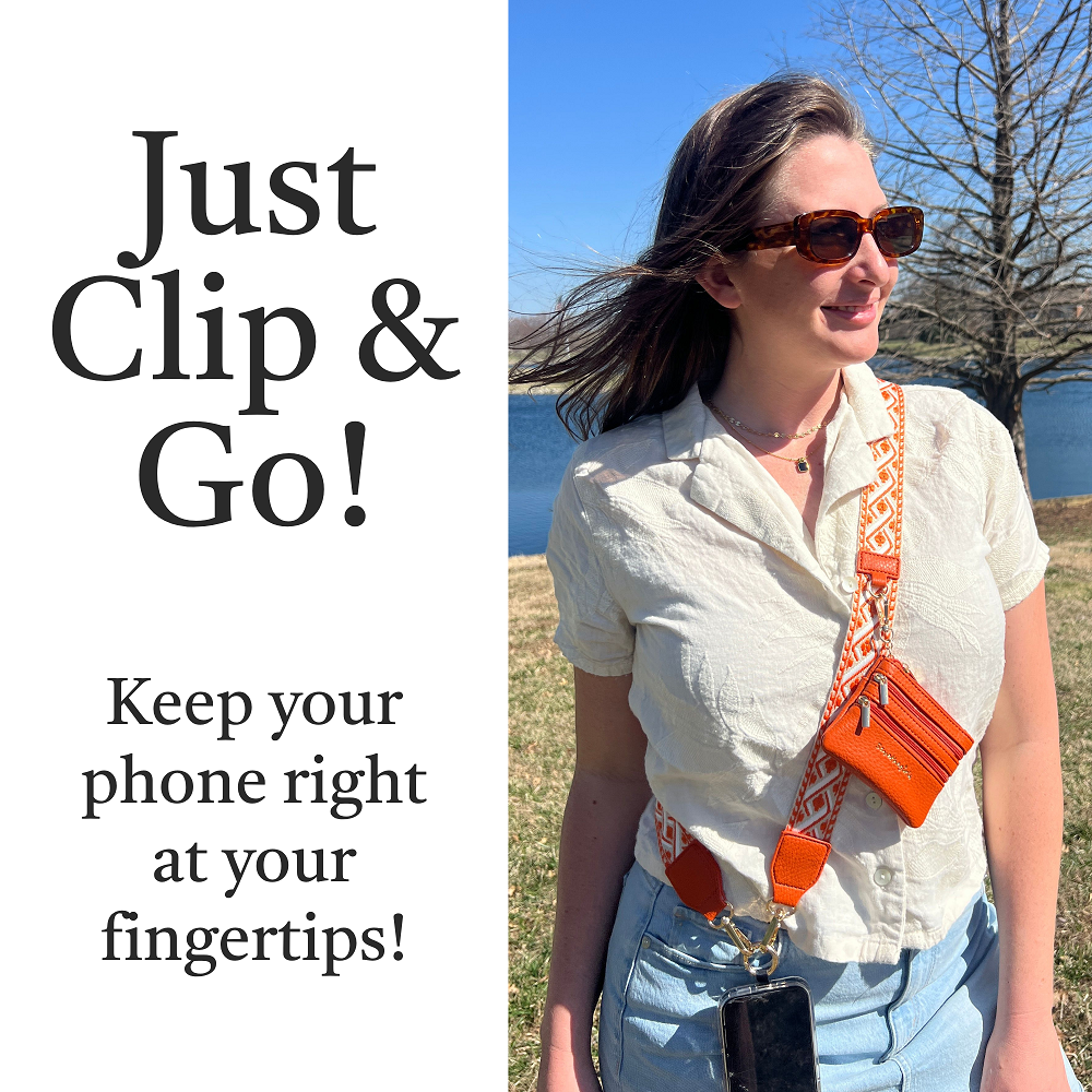 Clip & Go Strap w/Zippered Pouch XOXO