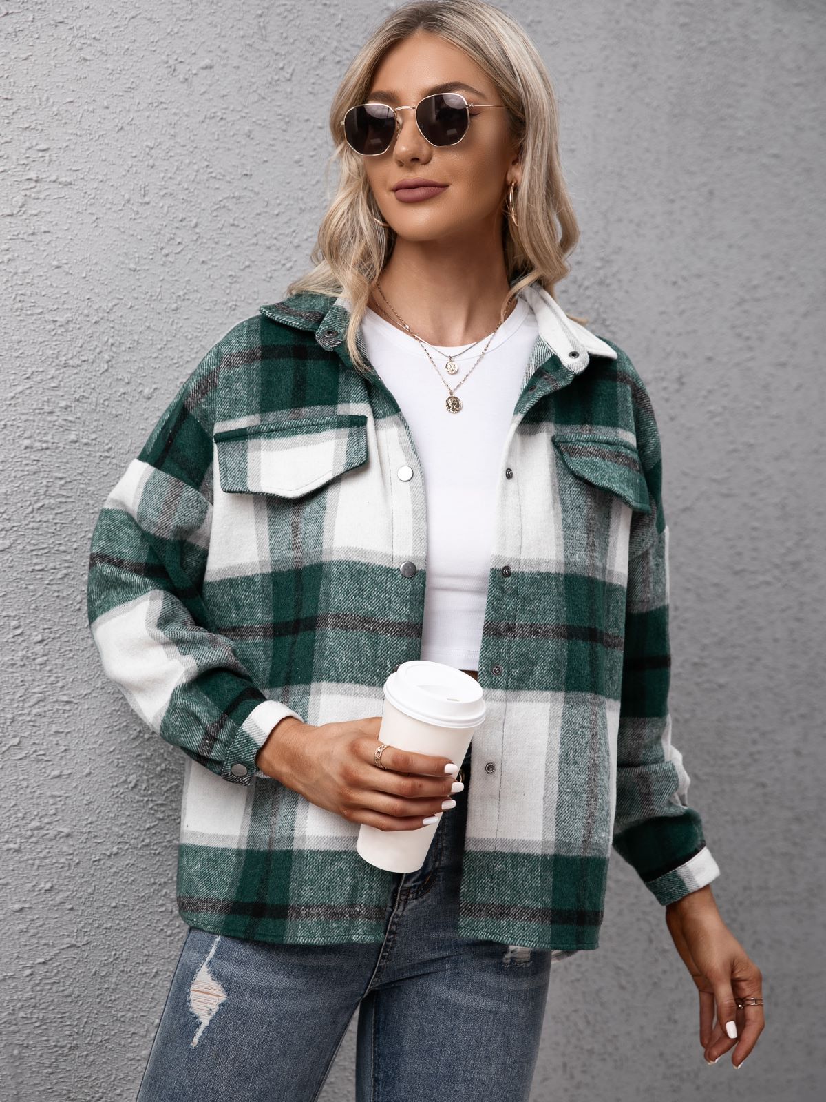 Plaid Flap Pocket Flannel