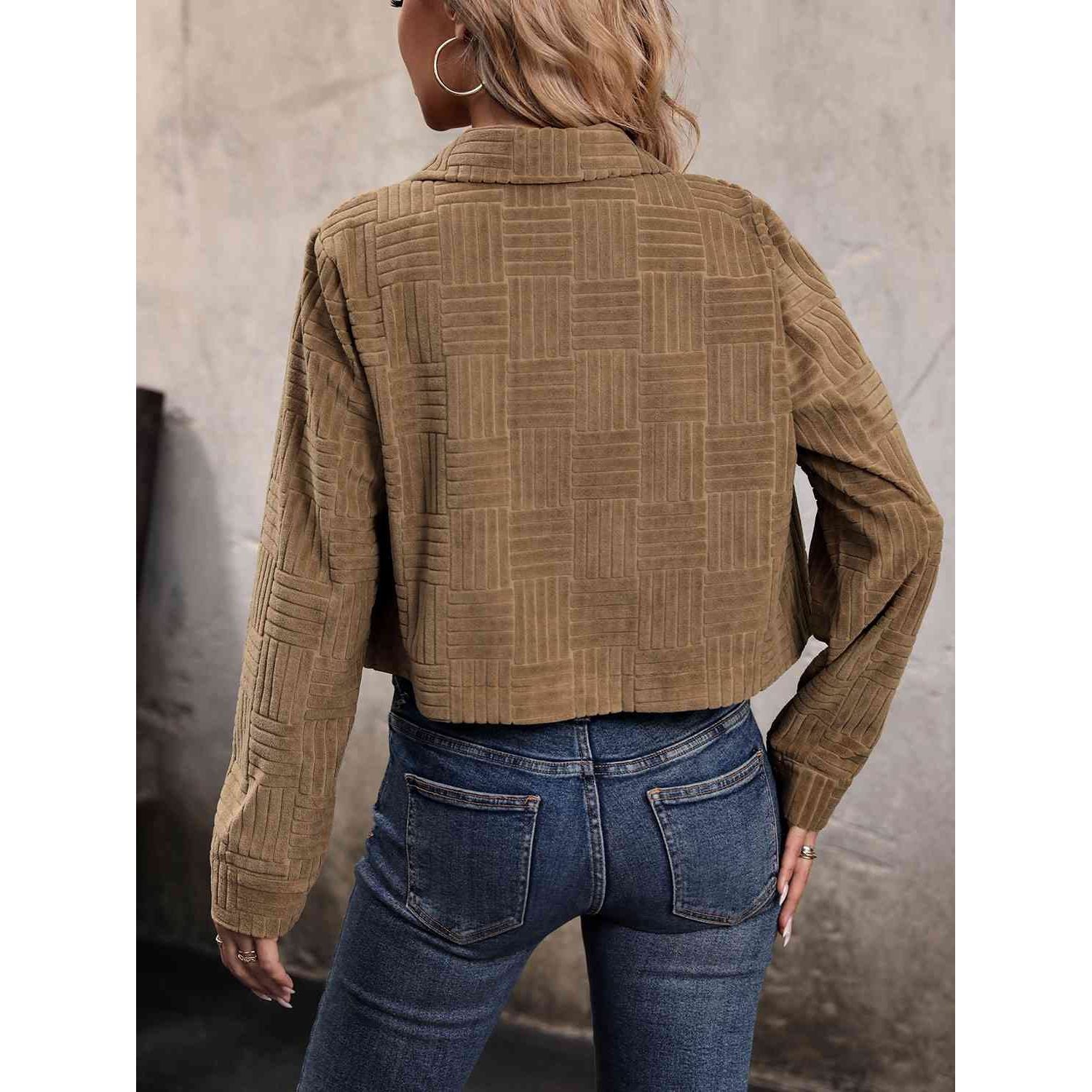 Collared Neck Button Front Jacket