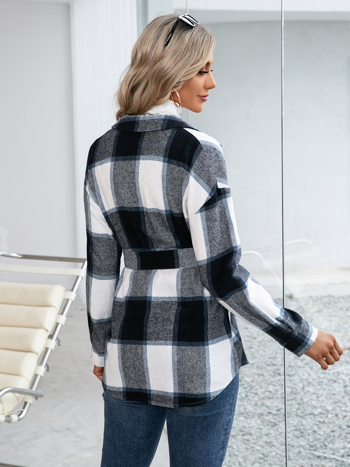 Ivy Lane Plaid Button Up Shacket – Cozy Long Sleeve Fall Layering